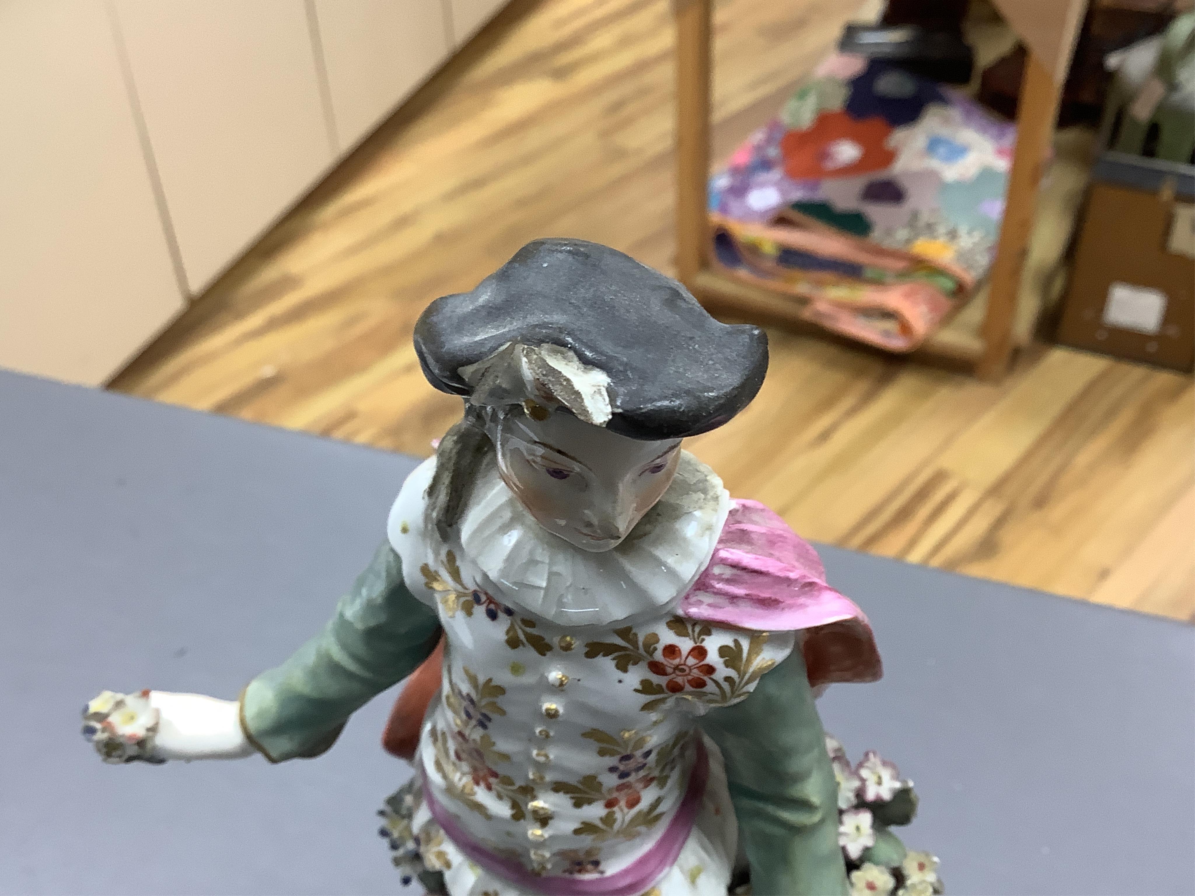 A pair of 18th century Derby porcelain figures of a lady and gentleman, 27cm high